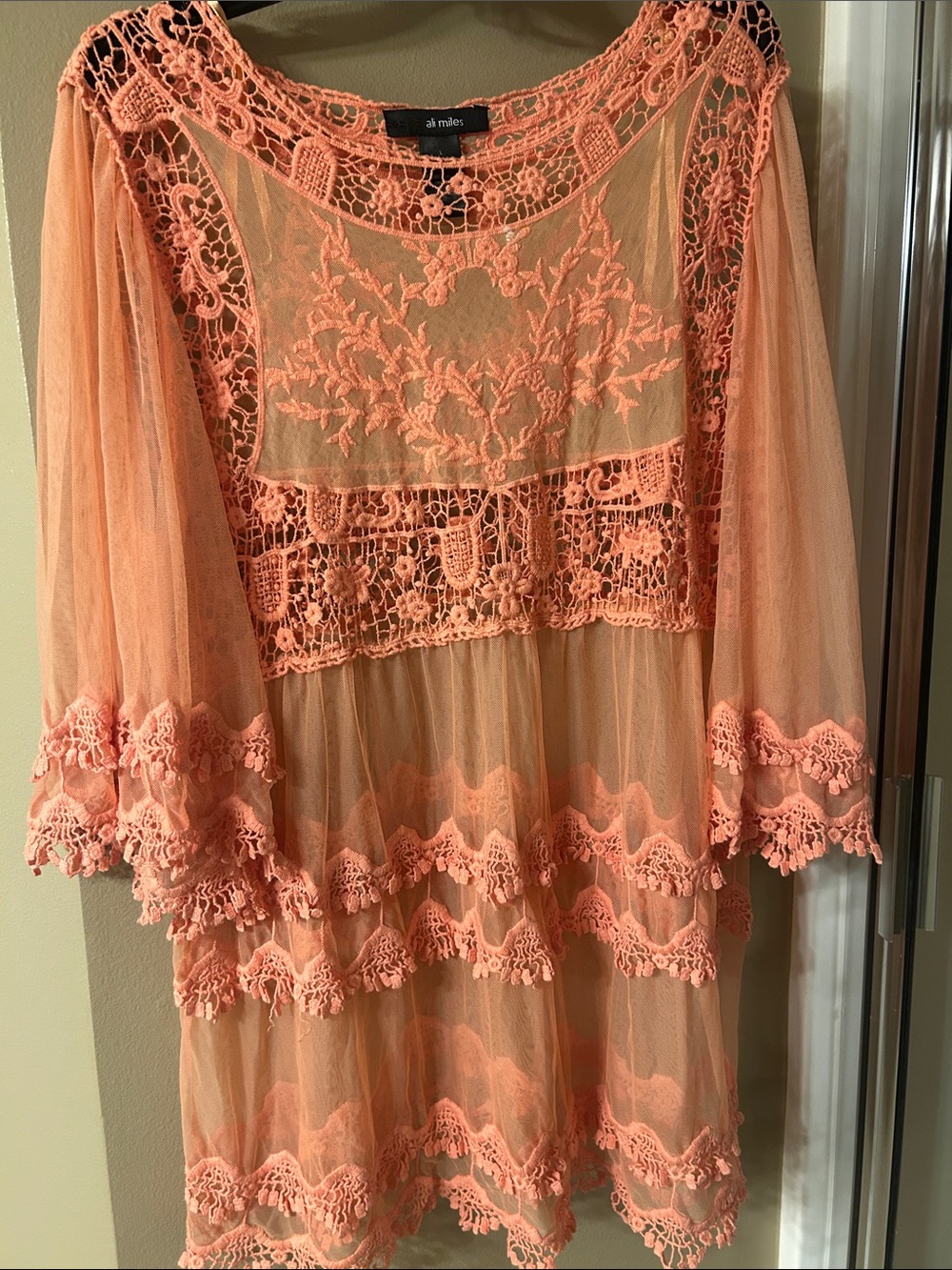 Alf Miles Peach Lace lace n net Tunic Dress